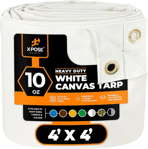 Miniatura 18 de Xpose Safety Lona de Lona - Lonas de Lona Verde de 10oz Resistentes al Agua con Ojales de Latón - Lona Multiusos para Exteriores para Campamento
