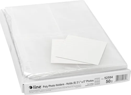 Miniatura 4 de C-Line Páginas de almacenamiento de fotos para carpetas de anillos para fotos de 3.5 x 5 pulgadas, carga superior, 8 fotos/página, 50 páginas por