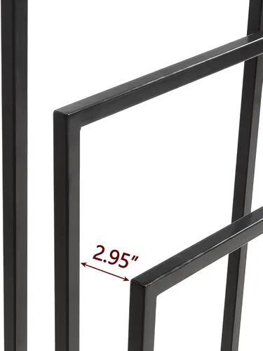 Miniatura 5 de BOFENG Toallero de metal negro de 3 niveles, cromado, alto, industrial, moderno, independiente para accesorios de baño, organizador