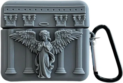 ZOSTLAND Funda para auriculares inalámbricos, llavero grueso y suave, portátil, de silicona, a prueba de golpes, compatible con Apple AirPods 2 y 1,