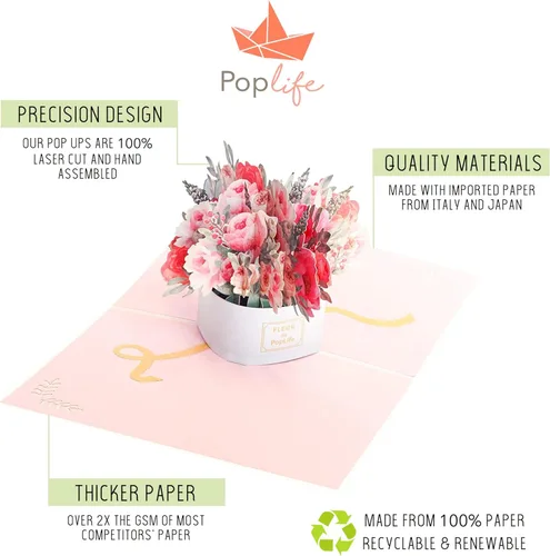 Miniatura 7 de PopLife - Tarjeta de felicitación para el día de la madre, tarjeta 3D para aniversario, San Valentín, gracias, feliz cumpleaños, para mamá, esposa