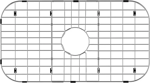 Miniatura 16 de Paquete de 2 rejillas de metal dorado para fregadero de cocina, 13"L X 11.6"W, protectores de fregadero de acero inoxidable con orificio de drenaje