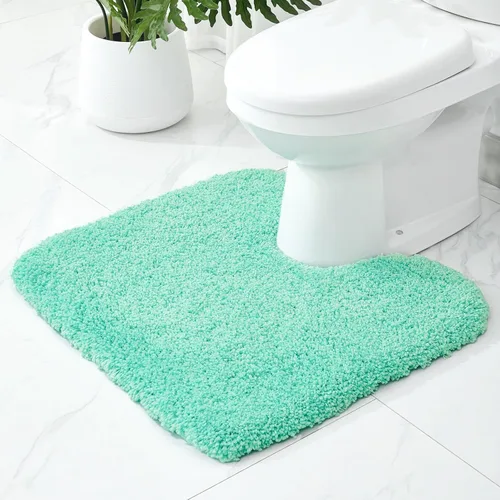 Miniatura 32 de Alfombras de baño antideslizantes, lavables, ultra gruesas, suaves, de microfibra absorbente, de látex de espuma de alta densidad, con respaldo Beige