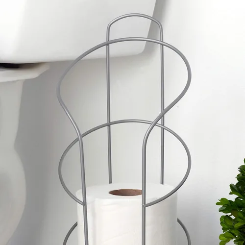 Miniatura 3 de Zenna Home Soporte para papel higiénico, soporte de reserva, hasta 4 rollos de almacenamiento de papel higiénico, en níquel satinado