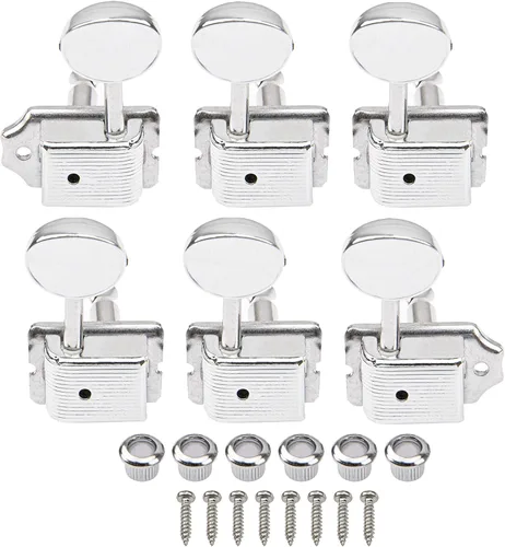 6 cabezales de afinación de guitarra eléctrica Yootones 6 en línea estilo vintage compatibles con Squier Classic Vibe Fender Strat Tele Style