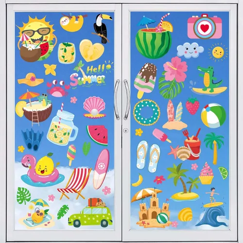 Miniatura 21 de Decoraciones patrióticas para ventanas del 4 de julio, 9 hojas de calcomanías de ventana de bandera estadounidense para ventanas de vidrio