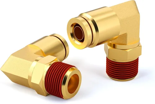 Miniatura 8 de GASHER 5 piezas de latón DOT Push to Connect Fittings, 1/2" NPT x 1/2" OD recto tubo de empuje de aire accesorios de línea de freno de aire