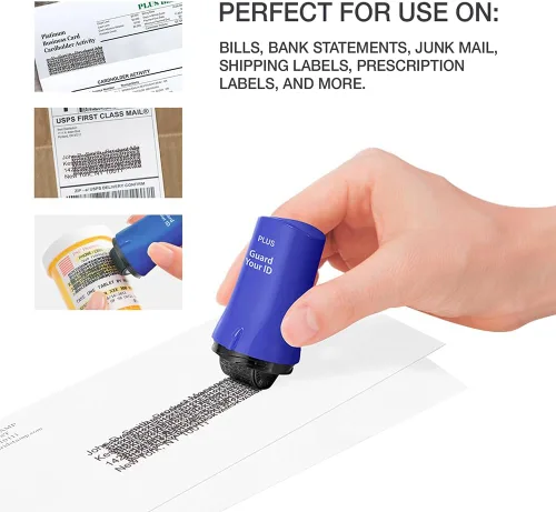 Miniatura 7 de Guard Your ID Advanced 2.0 Roller Paquete de 3 para Protección contra Robo de Identidad, Kit de Sellos de Seguridad Confidenciales de Colores Xtra