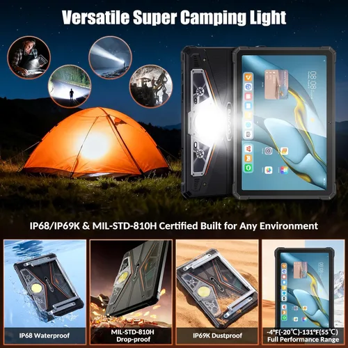 Miniatura 5 de WT1 Pro 2026 5G Tablet resistente Android 15, 2K 11" 120Hz 33W 20080mAh tableta impermeable, 32GB+256GB/2TB Tabletas al aire libre, 64MP+16MP+20MP