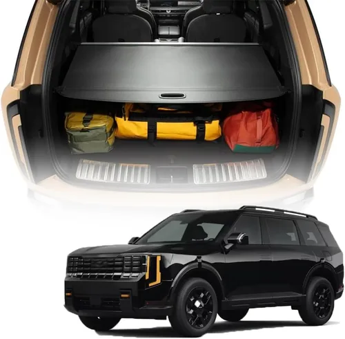 Miniatura 9 de Cubierta de seguridad para carga Compatible con Kia Telluride 2025 2024 2023 2022 2021 2020, pantalla de privacidad negra, retráctil, para Kia