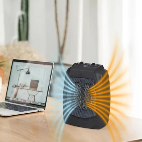 Miniatura 2 de Dual Comfort - Calentador de espacio portátil 2 en 1 y ventilador con elemento calefactor de cerámica, termostato ajustable, protección contra