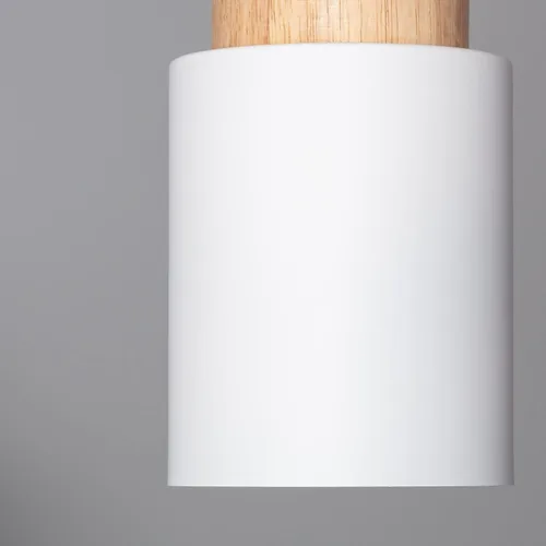 Miniatura 6 de Pendant lamp in Metal and Wood 1200xØ100 mm Gray E27 Fat Metal Cap Decoration Living Room, Bedroom, Bedroom (Color : Blanco)