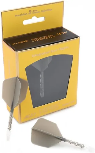 Miniatura 4 de CUESOUL ROST T19 - Astil y vuelos de dardos integrados en forma de gran ala, gris, 33mm - Di adiós a los vuelos de dardos que se caen con eje