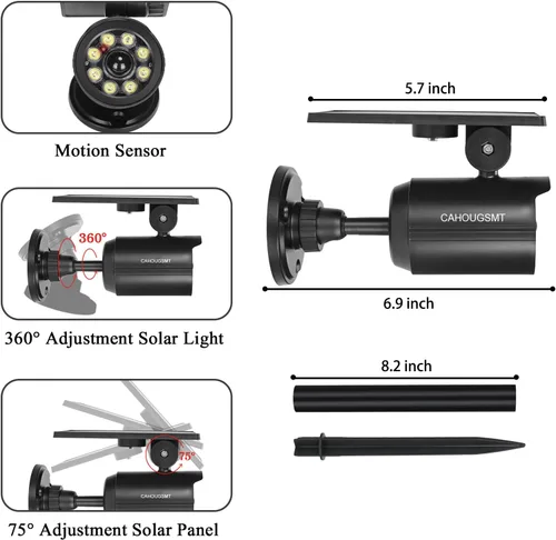 Miniatura 7 de Luces solares con sensor de movimiento al aire libre 2000LM, luces de seguridad de inundación IP67, luces puntuales impermeables para patio, garaje