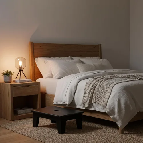 Miniatura 6 de CONSDAN Taburete escalón para cama, roble cultivado en Estados Unidos, taburete de madera para adultos y personas mayores, 6.5 pulgadas de alto