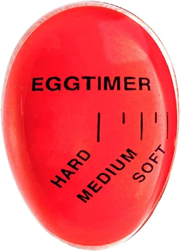 Lasubst Temporizador de Huevo para Hervir Huevos Que Cambia de Color Cuando Está Listo, Rojo Clásico Clásico rojo