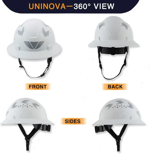Miniatura 2 de Casco de seguridad de ala completa ventilado, casco de seguridad UNINOVA ANSI Z89.1, aprobado por la OSHA, cascos de construcción para hombres