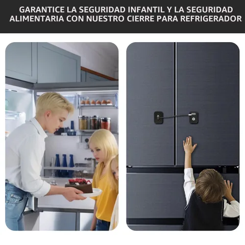 Miniatura 3 de RORMGO Paquete de 2 cerraduras para refrigerador, cerradura para refrigerador con protección de alambre de silicona, cerraduras para nevera