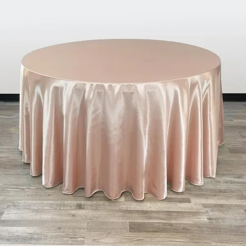 YOUR CHAIR COVERS - Mantel redondo de satén de 120 pulgadas, color rubor, manteles de mesa redondos para mesas de banquete de 5 pies Blush