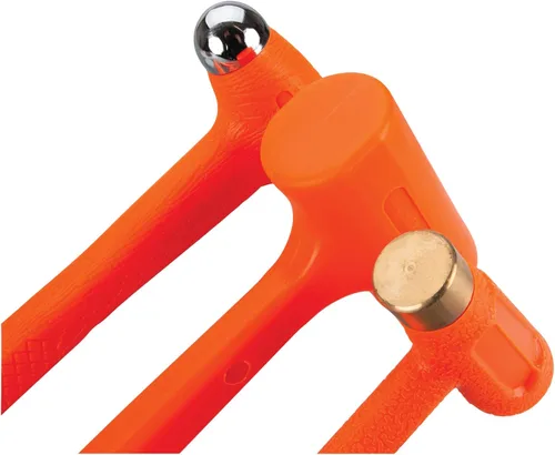 Miniatura 2 de Performance Tool M7234 - Juego de martillo de soplado muerto con tapa de latón, martillos de bola y muerto y revestimiento de uretano, naranja