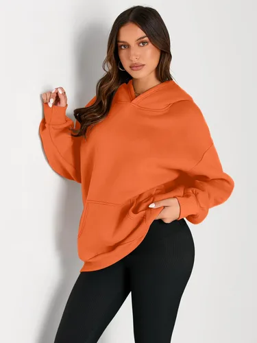Miniatura 44 de Trendy Queen - Sudaderas extragrandes con capucha para mujer, suéteres de manga larga, sin botones, de vellón, de otoño, ropa de invierno