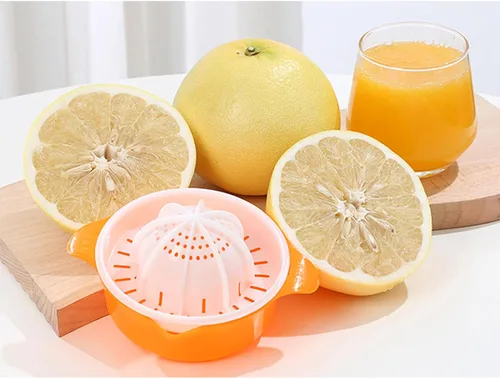 Miniatura 6 de Exprimidor de naranja cítrica, exprimidor manual de limón, prensa de lima, escariador de rotación de tapa antideslizante con colador y recipiente..