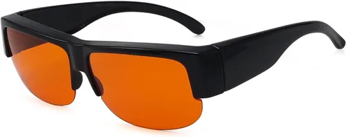 Miniatura 12 de Eyekepper Reducción de Luz Azul al 100%, Gafas de Computadora de Bloqueo Anti-Azul Fitover con Lente Extra Ámbar 1804-negro-100% bloqueo de luz azul