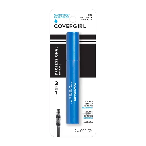 Miniatura 3 de COVERGIRL Máscara profesional impermeable 3 en 1, muy negra 225, (el embalaje puede variar), 0.3 onzas líquidas (paquete de 1)