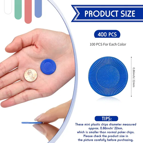 Miniatura 2 de Skylety 400 fichas de póquer de plástico Fichas de juego de 4 colores para niños jugando aprendiendo matemáticas contando juegos de bingo tarjeta
