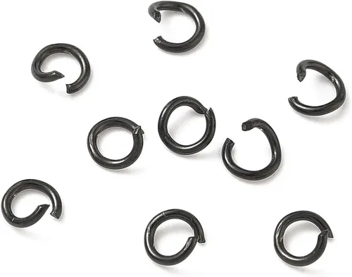 Miniatura 77 de HDSupplies 100 piezas - 4mm de argollas de acero inoxidable 304 de tono negro - Calibre 22 (espesor de 0.6mm)