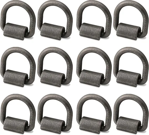 Miniatura 13 de 1/2" Ancla de Amarre Soldada Forjada de Alta Resistencia con MBS: 5443 kg, Anillo en D para Amarre con Puntos de Anclaje Soldados para Remolque