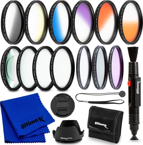 Miniatura 8 de Ultimaxx Kit completo de accesorios de filtro de lente de 2.047 in: 6 filtros de color graduales + UV CPL FLD + macro primer plano (+1 +2 +4 +10) Set