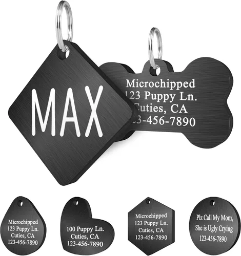 Miniatura 12 de Ultra Joys Etiquetas de identificación personalizadas de perros y gatos para mascotas, etiquetas de identificación personalizadas en la parte