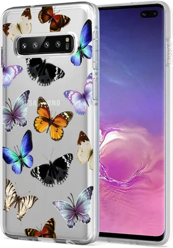 Miniatura 2 de Funda para Galaxy S10 Plus, para Samsung S10+ Funda de silicona TPU absorbente de golpes con mariposa transparente para Samsung Galaxy S10 Plus