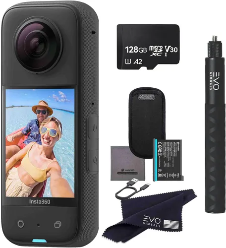 insta360 X3 - Cámara de acción impermeable 360 con sensores de 1/2 pulgadas de 48 MP, video HDR de 5.7K, foto de 72 MP, lente única 4K, modo Me de