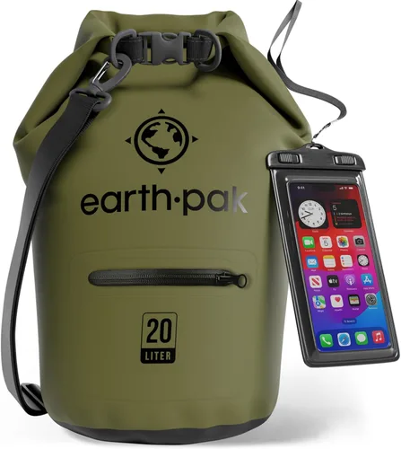 Miniatura 10 de Earth Pak Bolsa seca impermeable con bolsillo con cremallera, mochila impermeable para mantener el equipo seco Amarillo
