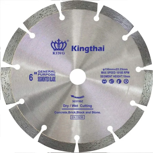 Miniatura 14 de Kingthai Hoja de sierra de diamante de hormigón de corte segmentado húmedo y seco de 9 pulgadas para mampostería con eje de 7/8-5/8 pulgadas