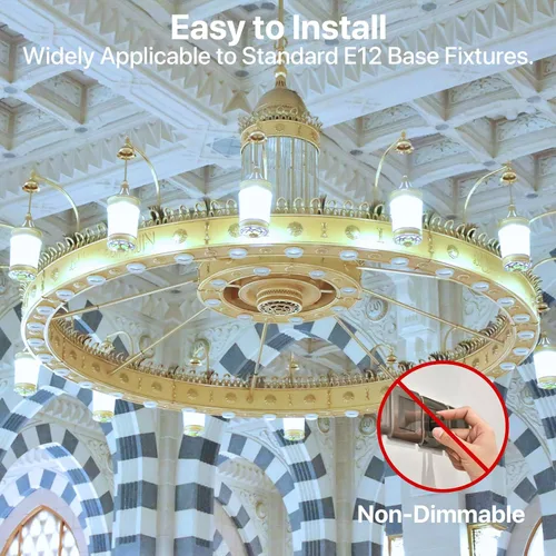 Miniatura 6 de ORALUCE Bombillas LED E12 para candelabro, equivalente a 40 W, bombillas de araña blancas frías de 6500 K no regulables, bombilla tipo B