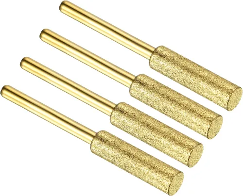 Miniatura 9 de PATIKIL Afilador de motosierra de diamante de 3/16 pulgadas, paquete de 4 unidades de afilar piedra de afilar herramienta de lijado de pulido, dorado