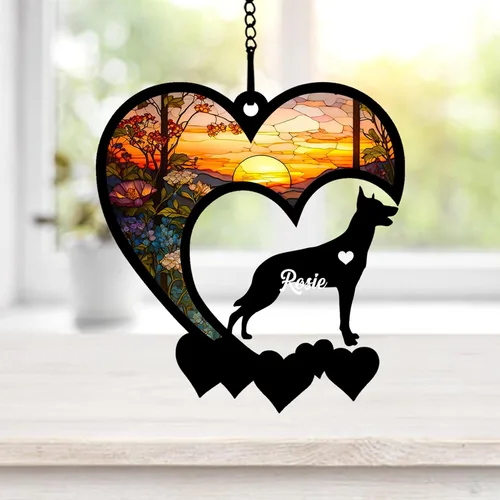 Miniatura 26 de NAZENTI Atrapasoles personalizado de sabueso afgano, adorno conmemorativo personalizado para la pérdida de mascotas, regalo de condolencia