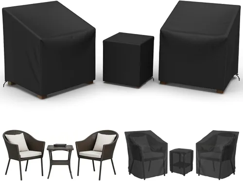 Miniatura 9 de Gasadar Funda para muebles de patio, fundas impermeables para muebles de exterior, sofá biplaza, silla y mesa auxiliar, beige y marrón