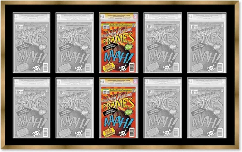 Miniatura 123 de Marco negro para cómics graduados Marco completo de cómics con paspartú de conservación negro y acrílico de grado UV Hecho para exhibir (6)