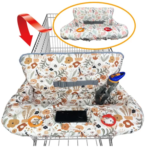 Miniatura 8 de Funda para carrito de compras para bebé, cubierta para carrito de compras para bebé niño y bebé niña, cubierta para silla alta para bebé y niño Gris