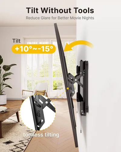 Miniatura 4 de monTEK - Soporte de pared para TV con inclinación de alta resistencia para televisores de 37–90" de hasta 200 libras – Bajo perfil, ajuste