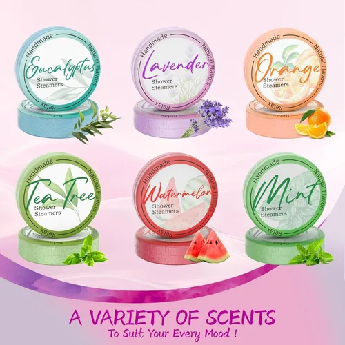 Miniatura 2 de Shower Steamers - Paquete de 8 bombas de ducha de aceites esenciales naturales para cuidado personal, spa en casa, alivio del estrés y relajación