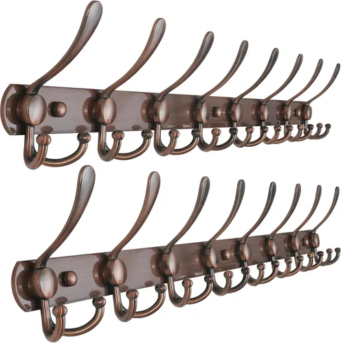 Miniatura 73 de Dseap - Perchero para pared, 5 ganchos triples, resistente, acero inoxidable, riel de gancho de metal para abrigos, sombreros, toallas, bolsos