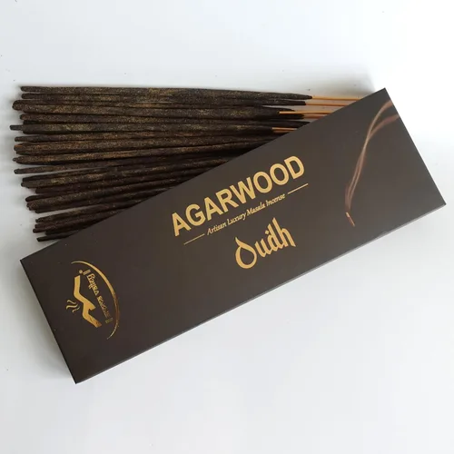 Miniatura 6 de Varillas de incienso Oud de madera de agar - Incienso artesanal Masala de lujo - Varillas extra gruesas de combustión prolongada (75 minutos)