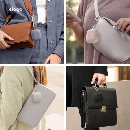 Miniatura 8 de elago Compatible con Samsung Galaxy Buds 3 Pro y 3 y 3 FE, funda de silicona de alta calidad con mosquetón, protección completa, carga inalámbrica