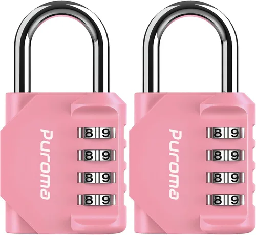Miniatura 32 de Puroma Paquete de 2 Candado de Combinación para Casillero de 4 Dígitos al Aire Libre Impermeable para Escuela, Gimnasio, Deportes, Cerca, Caja