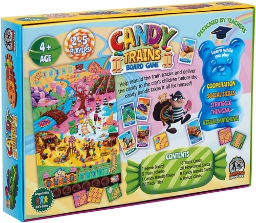 Miniatura 6 de Juego de mesa de trenes de caramelo - Un dulce juego cooperativo de trenes cubiertos de azúcar para niños de 4 años en adelante - Los niños aprenden